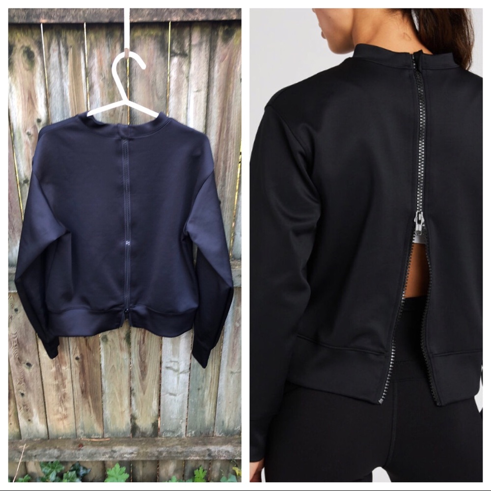 Soul by Soulcycle Spacer Black Sweatshirt back zip S 4 6